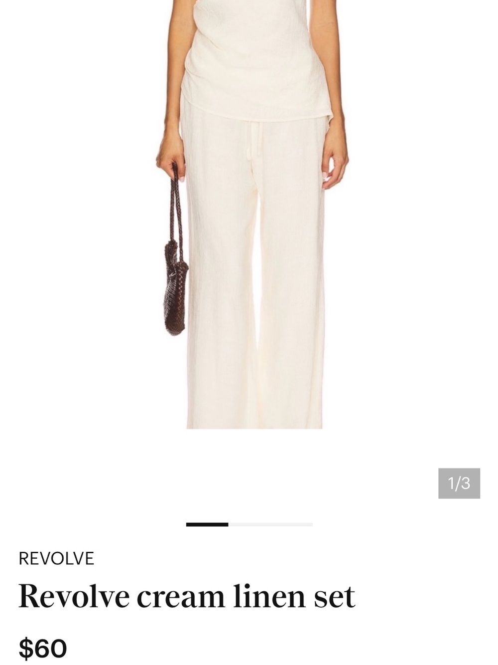 sndys strapless top with Wide-Leg Linen Pants with Drawstring Waist